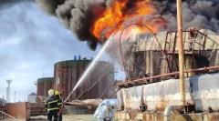 Fire breaks out at an oil terminal in Baku