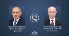 Տեղի է ունեցել ՀՀ վարչապետ Նիկոլ Փաշինյանի հեռախոսազրույցը ՌԴ նախագահ Վլադիմիր Պուտինի հետ