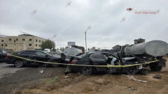 Մուսալեռում բախվել են 3 մեքենաներ. նրանցից մեկը բախվել է կայանված 2 ավտոցիստեռնի. 4 ոստիկաններից մեկը հոսպիտալացվել է