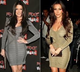 Kim, Khloe Kardashians in “Kardashian for Bebe” dresses (photo)