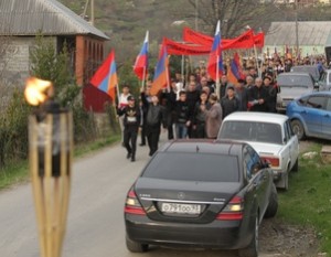 Torchlight procession in Sochi in remembrance of Armenian Genocide