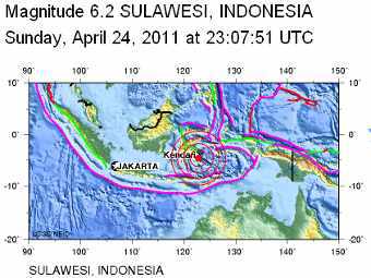 Magnitude 6.2 earthquake hits Sulawesi Island