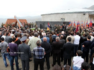Հայաստանի եւ Արցախի նախագահները մասնակցել են ազատամարտիկներին նվիրված հուշահամալ