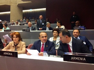 Armenia parliament leader attends Inter-Parliamentary Union assembly in Switzerl