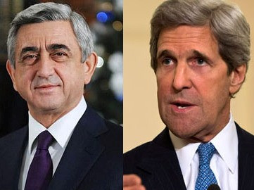Armenian president and John Kerry talk on phone