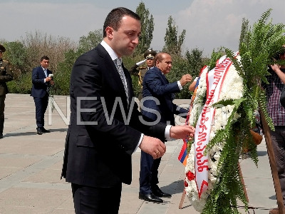 Georgian PM visits Armenian Genocide Memorial