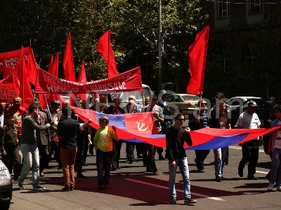 Երեւանում կոմունիստների ցույցն ավարտվել է ԽՍՀՄ օրհներգի կատարմամբ