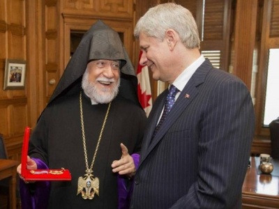 Արամ I կաթողիկոսը հանդիպել է Կանադայի վարչապետին