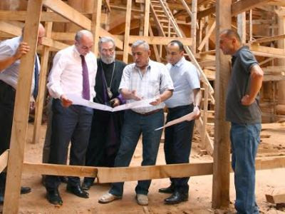 Ստեփանակերտում եկեղեցի է կառուցվում. Շինհրապարակ է այցելել նախագահը