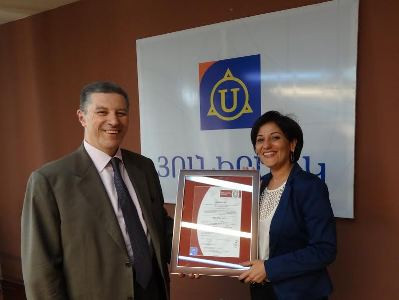 Յունիբանկին հանձնվեց ISO 27001:2013 միջազգային ստանդարտի հավաստագիր