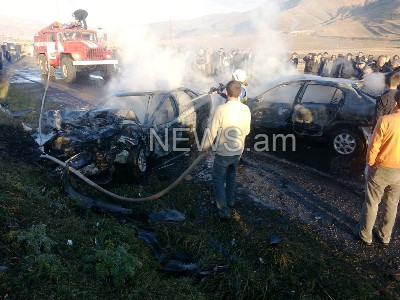 Խոշոր վթար հրդեհի բռնկումով Սպիտակում. երեք մարդ ծանր վիճակում հոսպիտալացվել է (ֆոտո)
