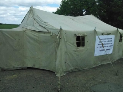 Saakashvili opens temporary office on highway in Odessa