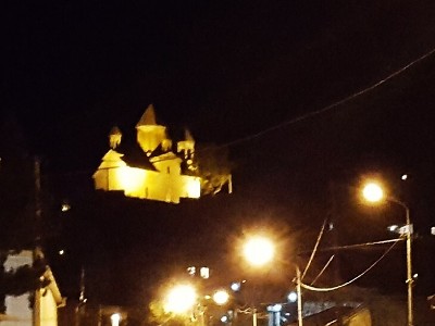 Armenian church in Georgia’s Akhaltsikhe has night lighting