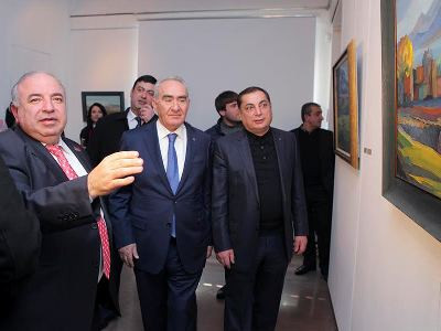 Գալուստ Սահակյանը ներկա է գտնվել Արագած Ախոյանի ստեղծագործությունների ցուցահանդեսի բացմանը