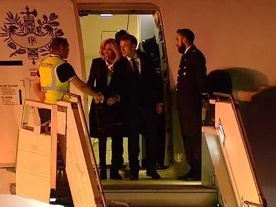 Macron greeted by Airport employee upon arrival at G20 summit