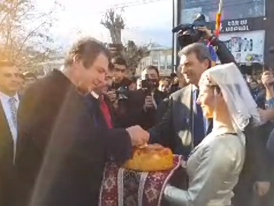 Prosperous Armenia Party campaigning in Armavir Province