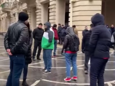 Baku citizens holding mute protest