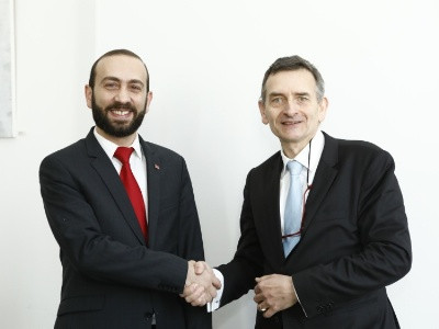 Armenia Parliament speaker in Germany, confers on visa liberalization