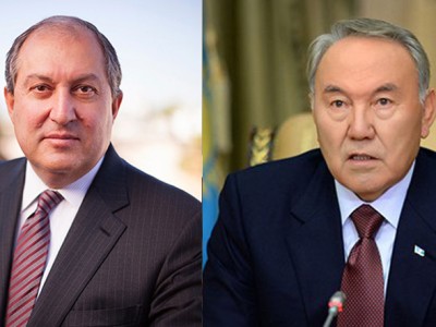 President Armen Sarkissian holds phone talk with Nursultan Nazarbayev