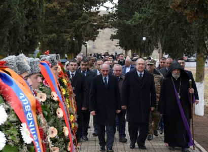 Presidents of Armenia and Karabakh visit Maghavouz village in Martakert region