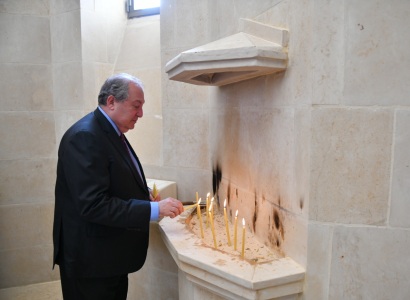 Armenian President visits Jordan river bank where Jesus Christ was baptized