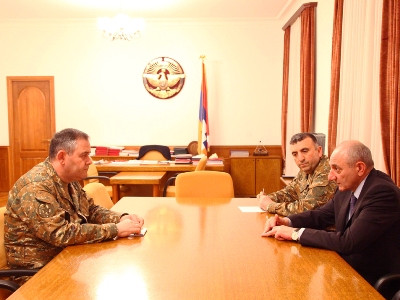 Artsakh President, Armenia Army chief discuss military cooperation