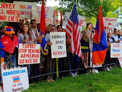 Armenian Americans hold rally for justice, Erdogan's allies celebrate Genocide (PHOTOS)