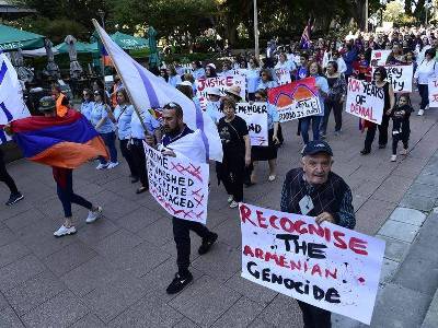 Armenians march in Sydney calling on Australia government to recognize Armenian Genocide