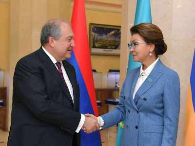 Armenian president meets Kazakh parliament speaker