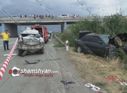 Ողբերգական վթար Արարատում. բախվել են Opel-ը, Subaru-ն եւ «ՎԱԶ 2103»-ը. կա 1 զոհ, 4 վիրավոր (ֆոտո)