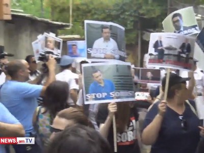 VETO movement holding protest in front of Open Society Foundations-Armenia