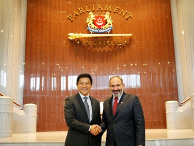 Armenia PM discusses bilateral relations with Singapore Parliament speaker