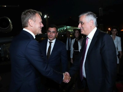 European Council leader arrives in Armenia