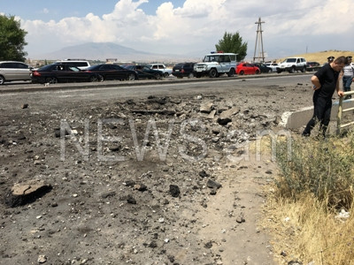 Պայթյուն՝ Երեւան-Սեւան ավտոճանապարհին (ֆոտո)