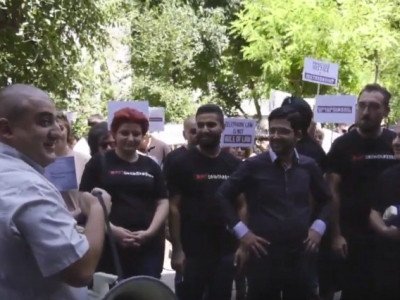 Armenia second President supporters protesting in front of Supreme Judicial Council