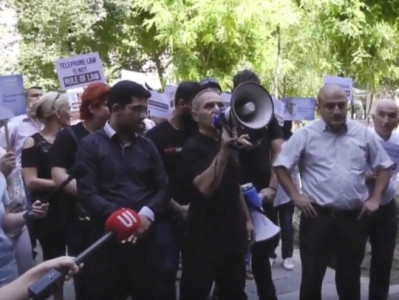 Armenia ex-President Kocharyan supporters picket outside SJC building