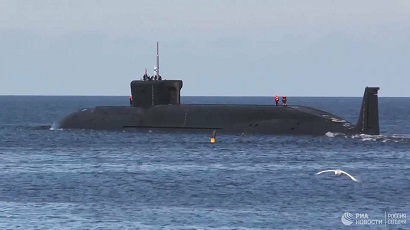 Russian submarines launch ballistic missiles
