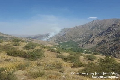 Վայոց Ձորում անտառային տարածք է այրվում. Մարմանը մասնակցել են 41 փրկարար, 46 զինծառայող, 11 գյուղացի
