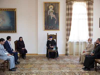 Catholicos of All Armenians receives outgoing Iranian ambassador