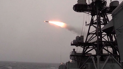 Russia releases footage of missile launching, naval artillery shooting