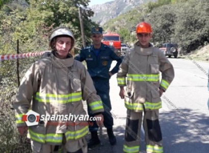 Իրանցի վարորդի բեռնատարի հսկայական գազաբալոնը պոկվել եւ գլորվել է ձորը․ վթար՝ Կապան-Քաջարան ճանապարհին