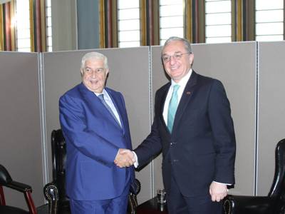 Armenia FM in New York, meets with Syria deputy PM