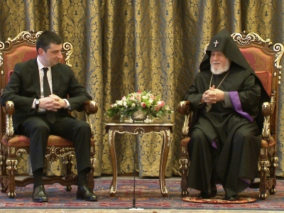 Բոլոր հարցերը լուծվելու են եղբայրական հարաբերությունների հիմքի վրա. Գարեգին Բ–ն ընդունել է Վրաստանի վարչապետին