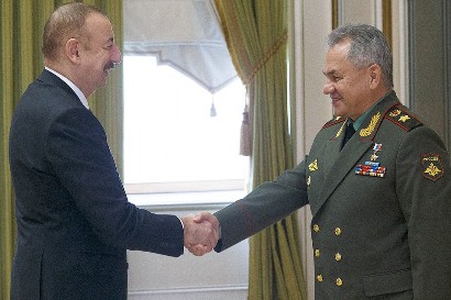 Sergey Shoygu meets Azerbaijani President Aliyev