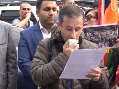 Protest against Istanbul Convention ratification held in front of CoE Office in Yerevan