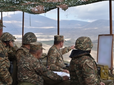 Armenian armed forces hold military exercise with combat shooting