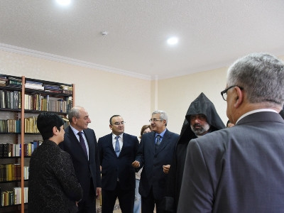 Karabakh President attends library-reading hall opening in Vank village
