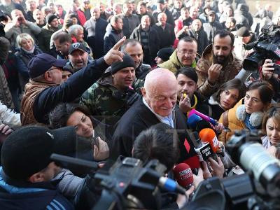 Protesters blocking entrances to Georgian parliament building