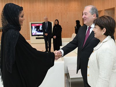 Armenia President in Qatar, meets with Sheikha Moza bint Nasser