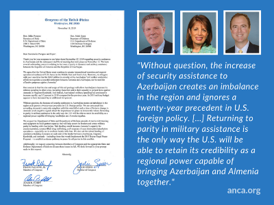 Congress members call for US military aid parity to Armenia, Azerbaijan